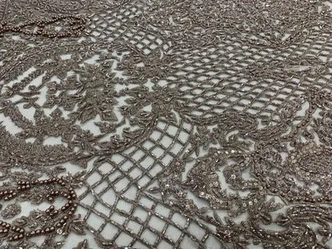 High-Quality Handmade Feathers Mesh Lace Fabric