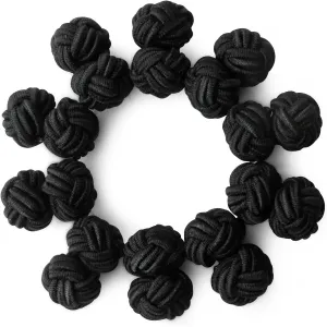HONEY BEAR Silk Knot Fabric Cufflinks 5 Pairs Set for Mens/Womens Shirt Gift