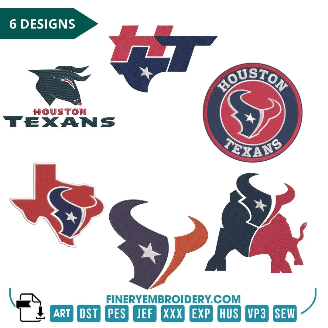 Houston Texans - Pack of 6 Designs - Embroidery Design