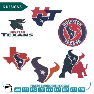 Houston Texans - Pack of 6 Designs - Embroidery Design