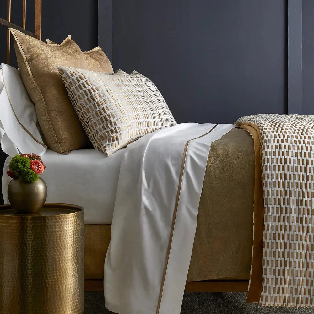 Ingot Gold Embroidered Throw by Ann Gish