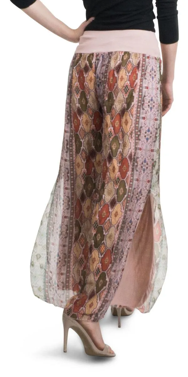 Jasmin Geometric Flower Slit Pant