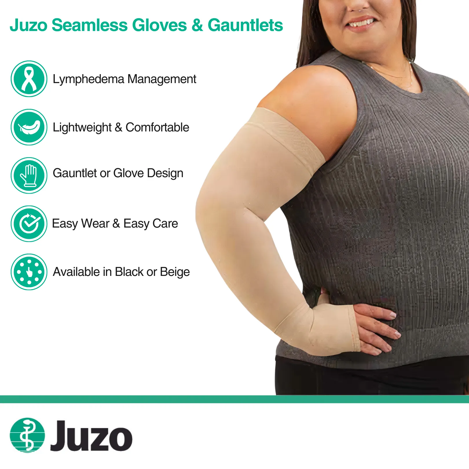 Juzo Seamless Compression Gloves & Gauntlets, 30-40 mmHg, Gauntlet