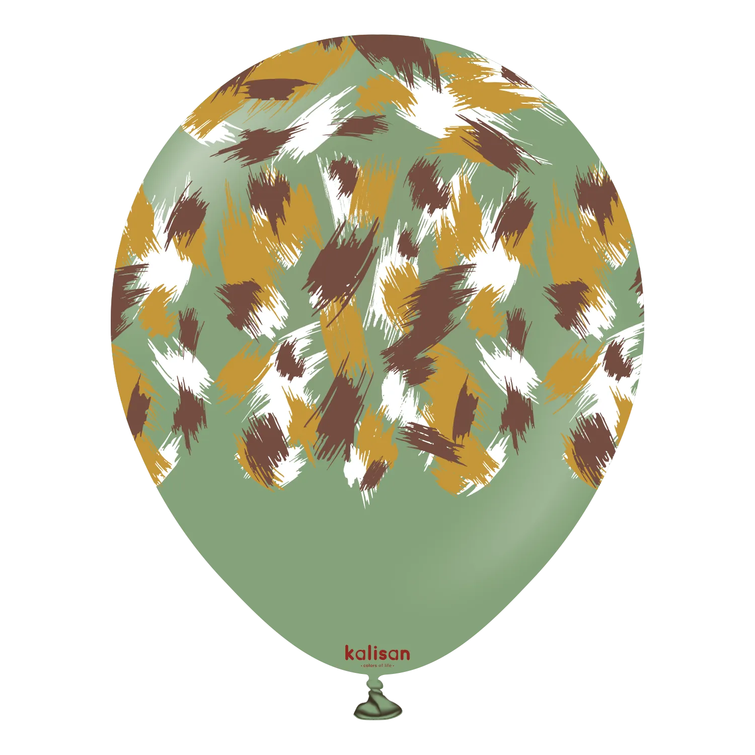 Kalisan 12" Savanna Printed Retro Eucalyptus  Latex Balloon, 25 pieces
