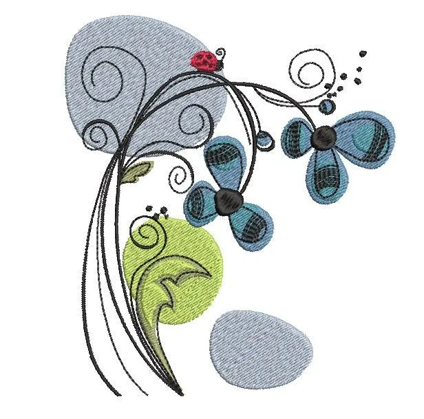 Ladybug In Spring - Embroidery Designs