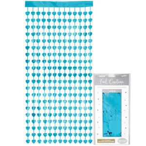 Light Blue Heart Foil Curtain