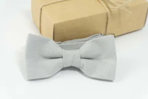 Light Gray wedding bow tie |  Light Gray pre-tied bow tie