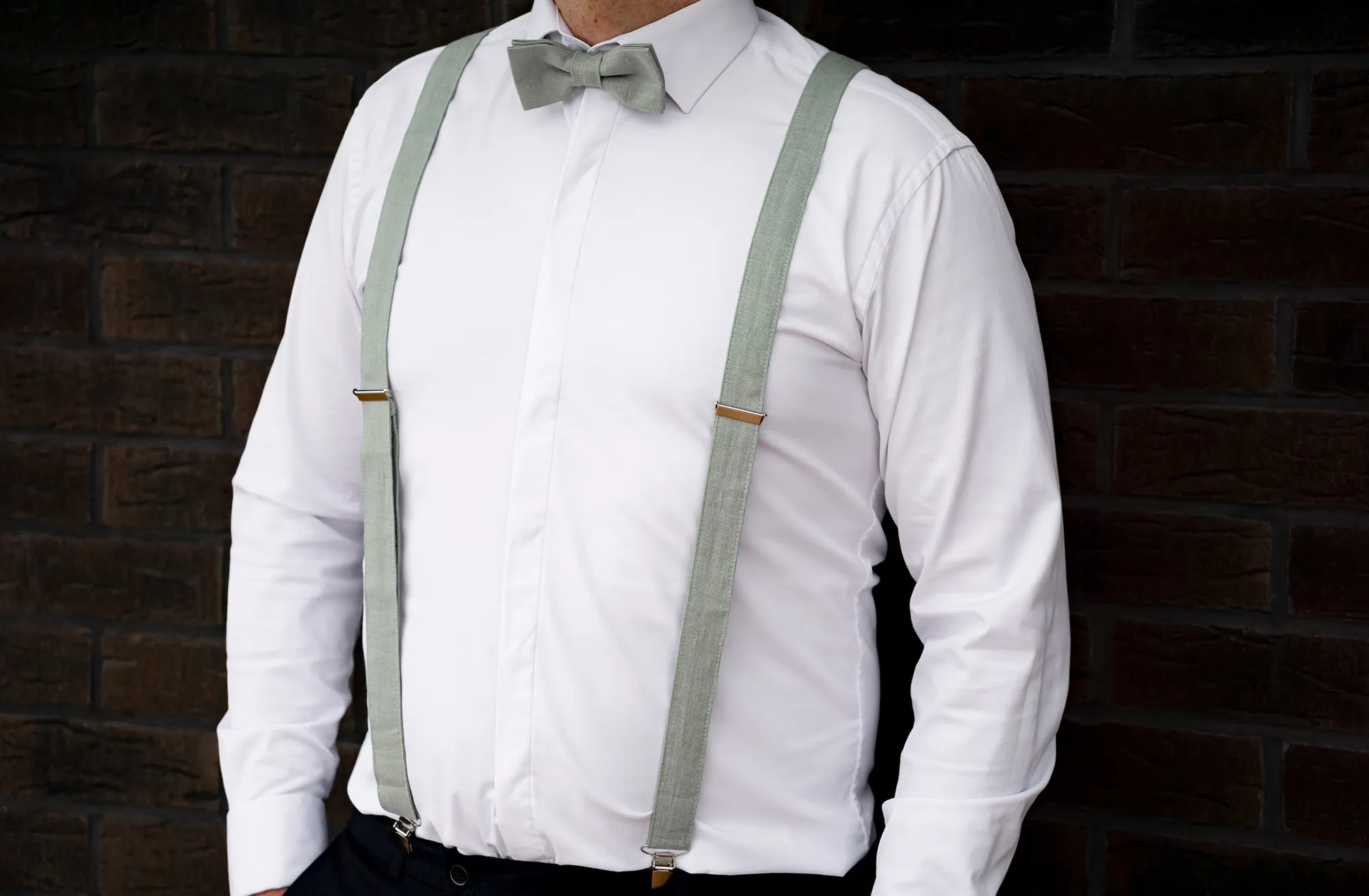 Light Gray wedding bow tie |  Light Gray pre-tied bow tie
