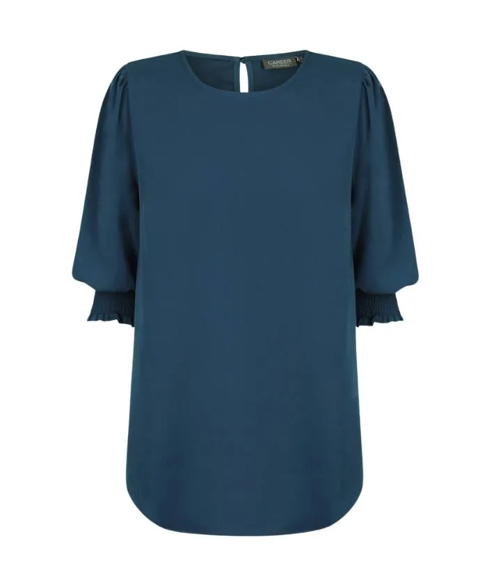 Lola 3/4 Sleeve Shirred Cuff Top