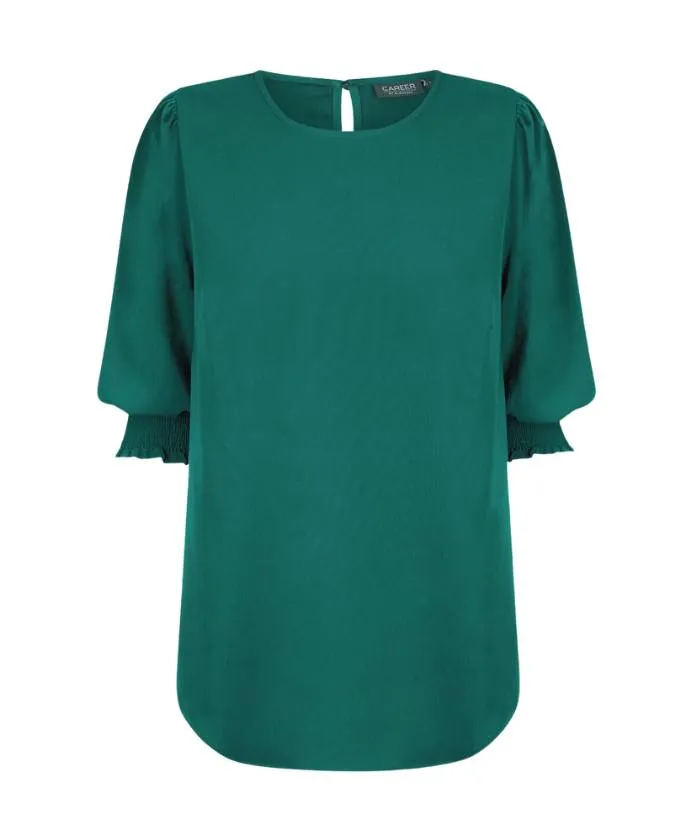 Lola 3/4 Sleeve Shirred Cuff Top
