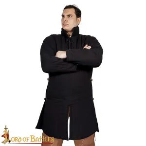 Long Gambeson with Side Buckles - Black