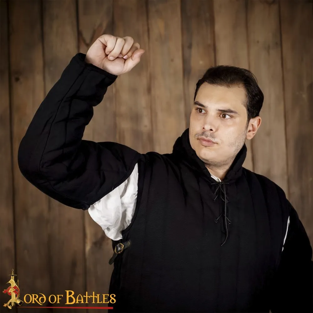 Long Gambeson with Side Buckles - Black
