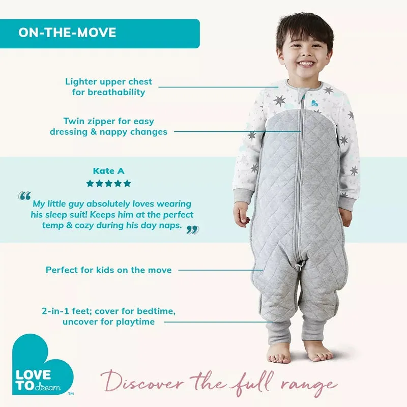 Love To Dream Organic Short Sleeve Sleep Suit 1.0 TOG - Dusty Pink Doves