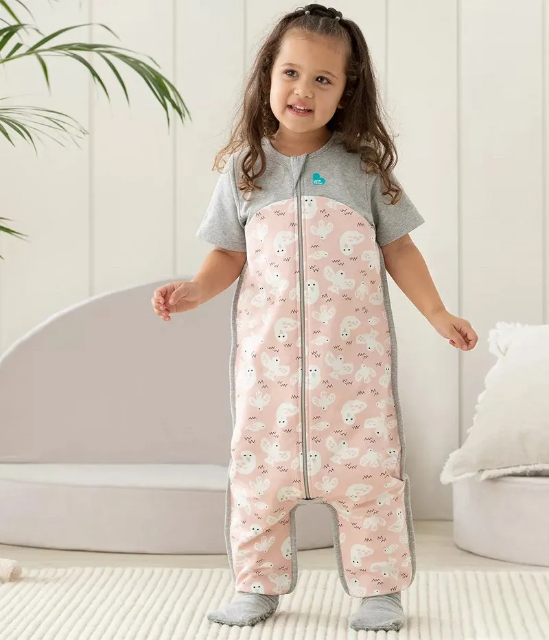 Love To Dream Organic Short Sleeve Sleep Suit 1.0 TOG - Dusty Pink Doves
