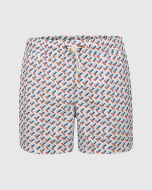 MEANDRO CHIARO SWIMSUIT IN WHITE, RED & BLUE