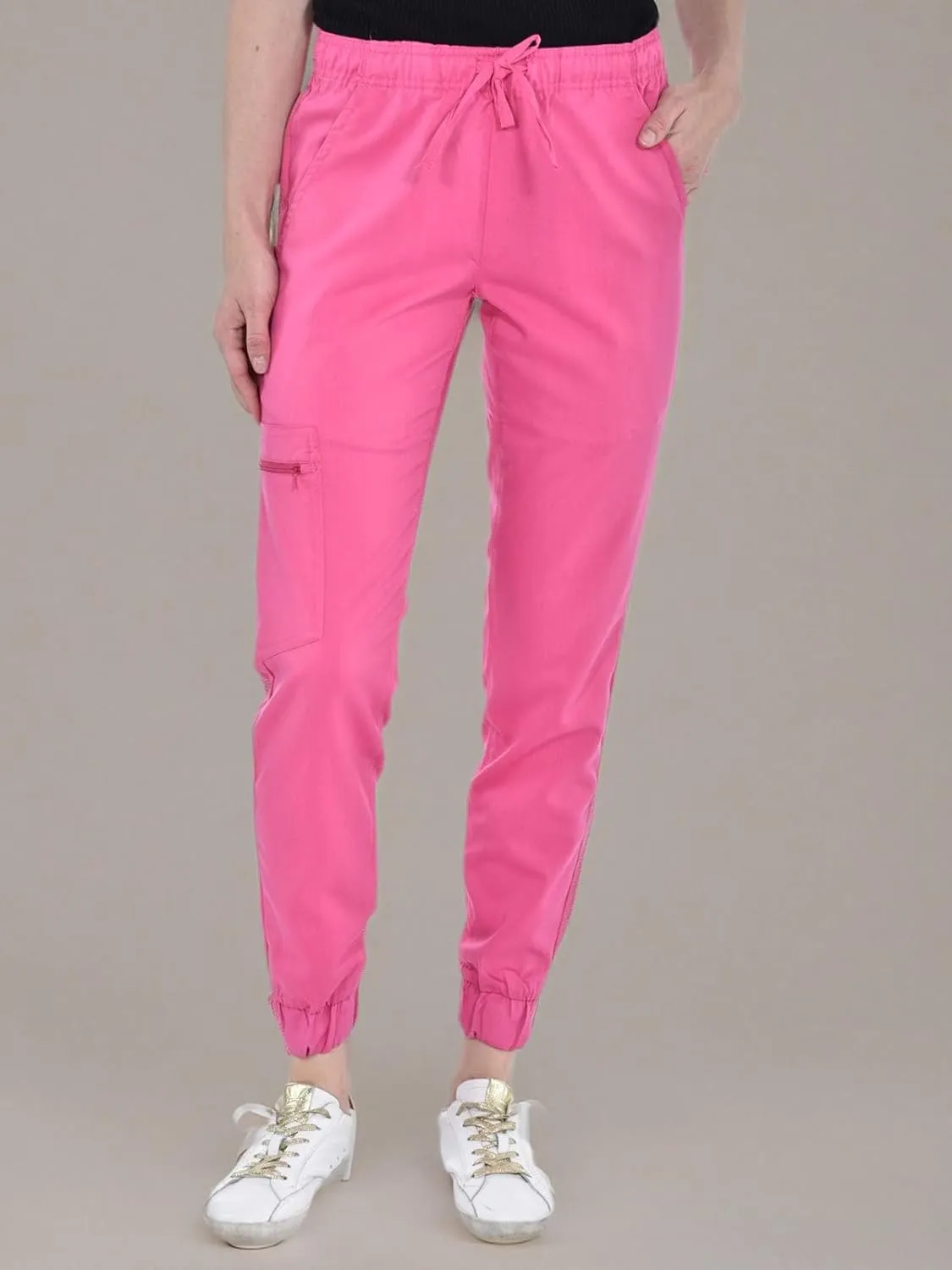 MediChic Stretch Jogger Scrub Pants with Zipper Side Pocket Scrubs, Available in 13 Colors from XS-2X