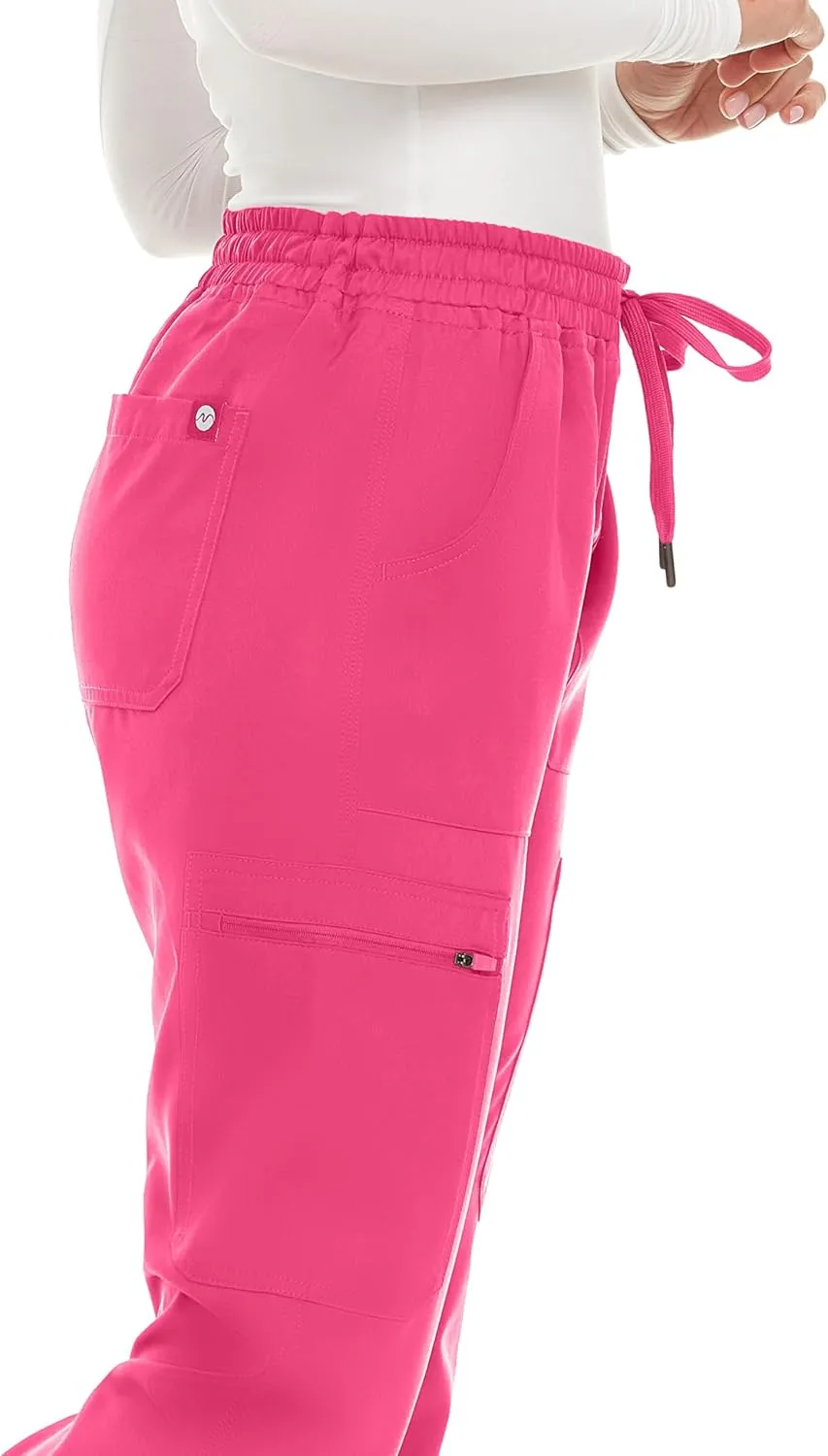 MediChic Stretch Jogger Scrub Pants with Zipper Side Pocket Scrubs, Available in 13 Colors from XS-2X