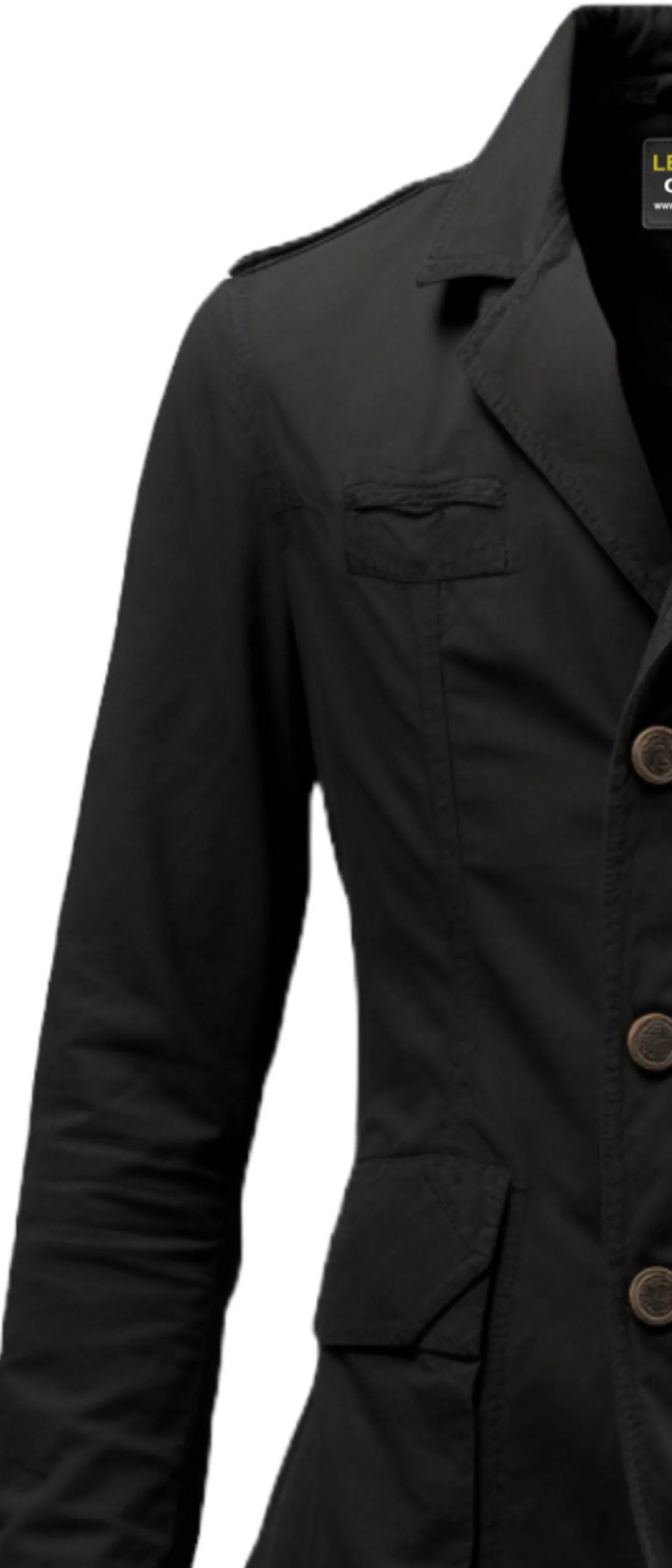 Men Black Cotton Jacket