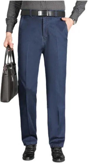 Men's Comfort Waist Relaxed Fit Classic High-Waist Straight Leg Jean