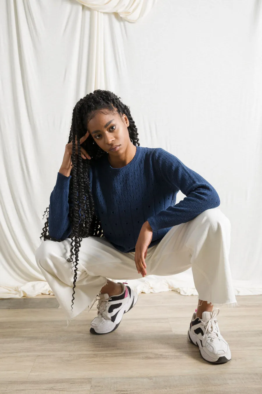 Mia Recycled Cotton Openwork Sweater