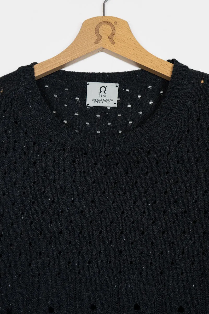 Mia Recycled Cotton Openwork Sweater