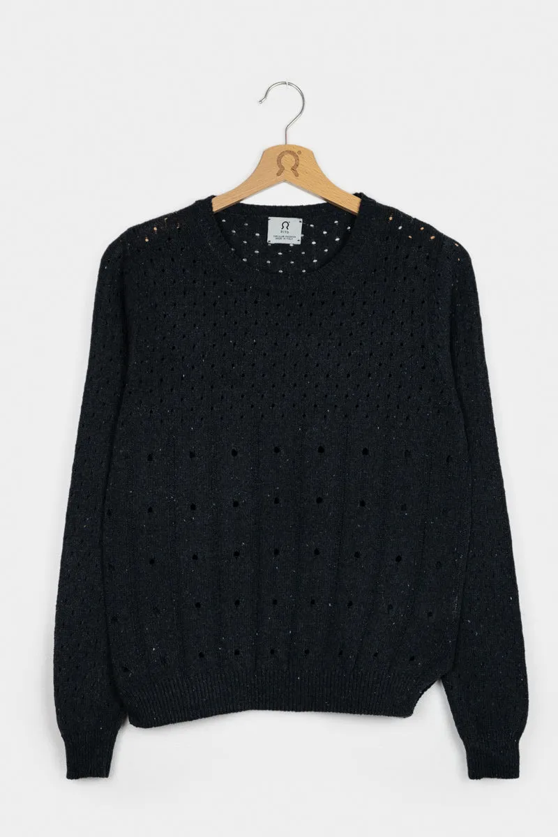 Mia Recycled Cotton Openwork Sweater