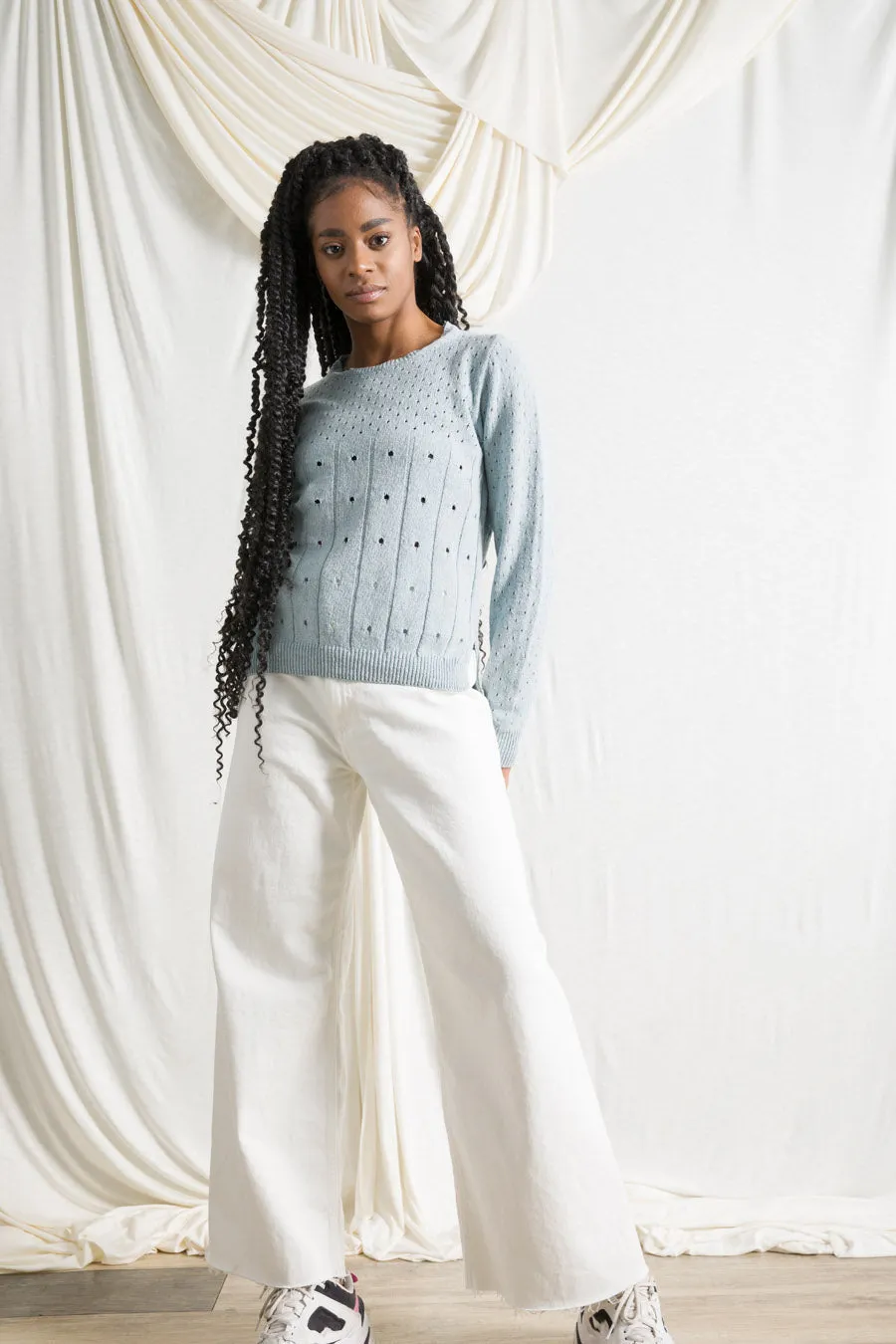 Mia Recycled Cotton Openwork Sweater