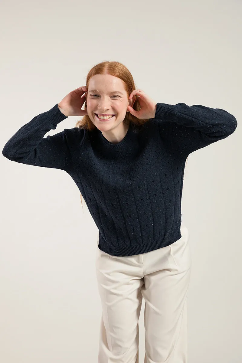 Mia Recycled Cotton Openwork Sweater