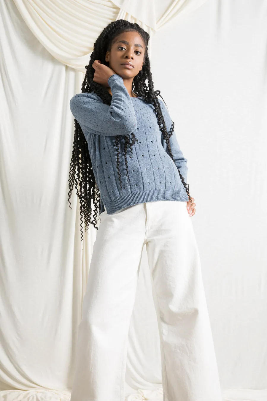 Mia Recycled Cotton Openwork Sweater