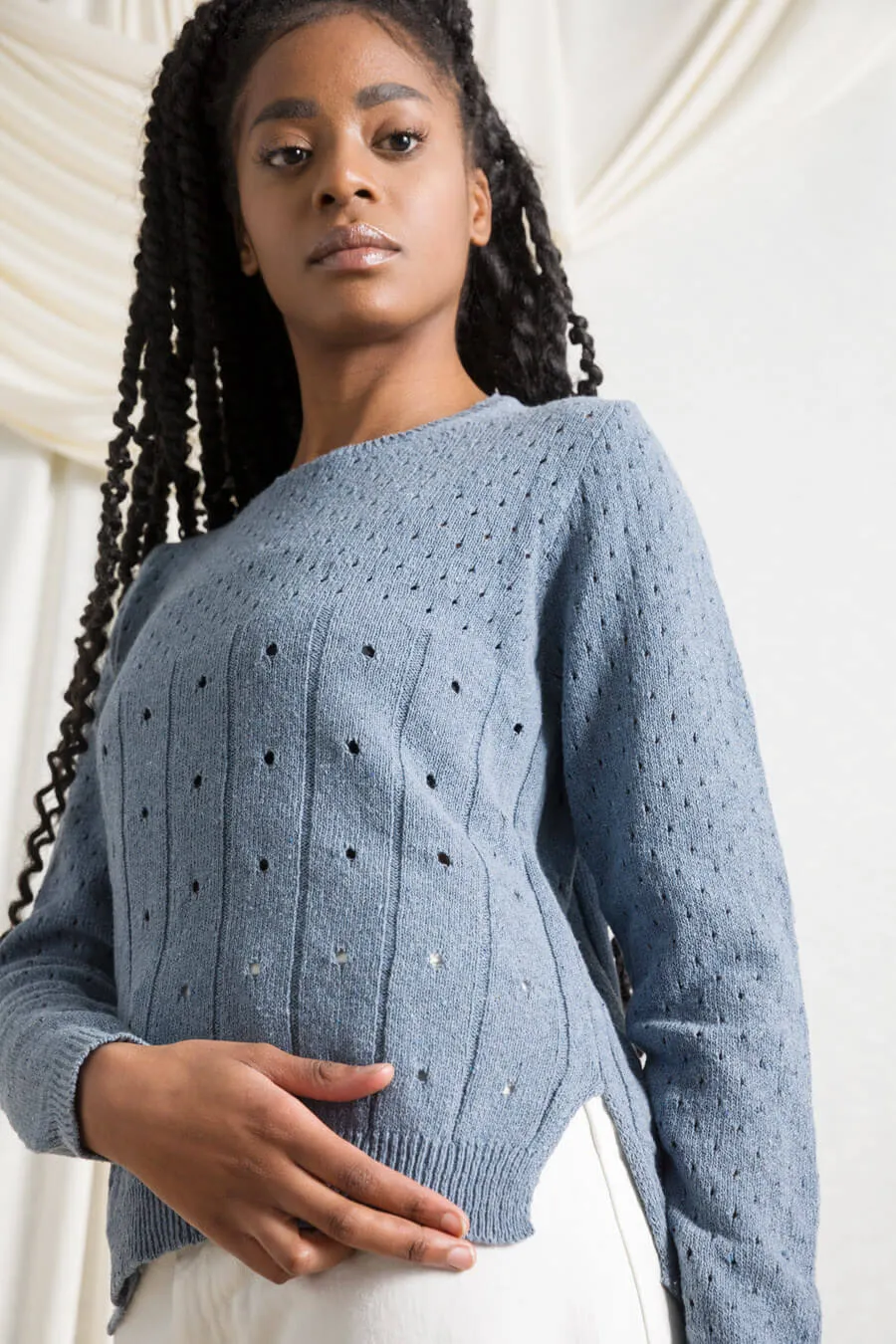 Mia Recycled Cotton Openwork Sweater