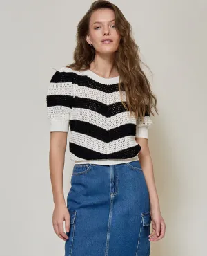Minus Lyla Black Chevron Stripe Knit