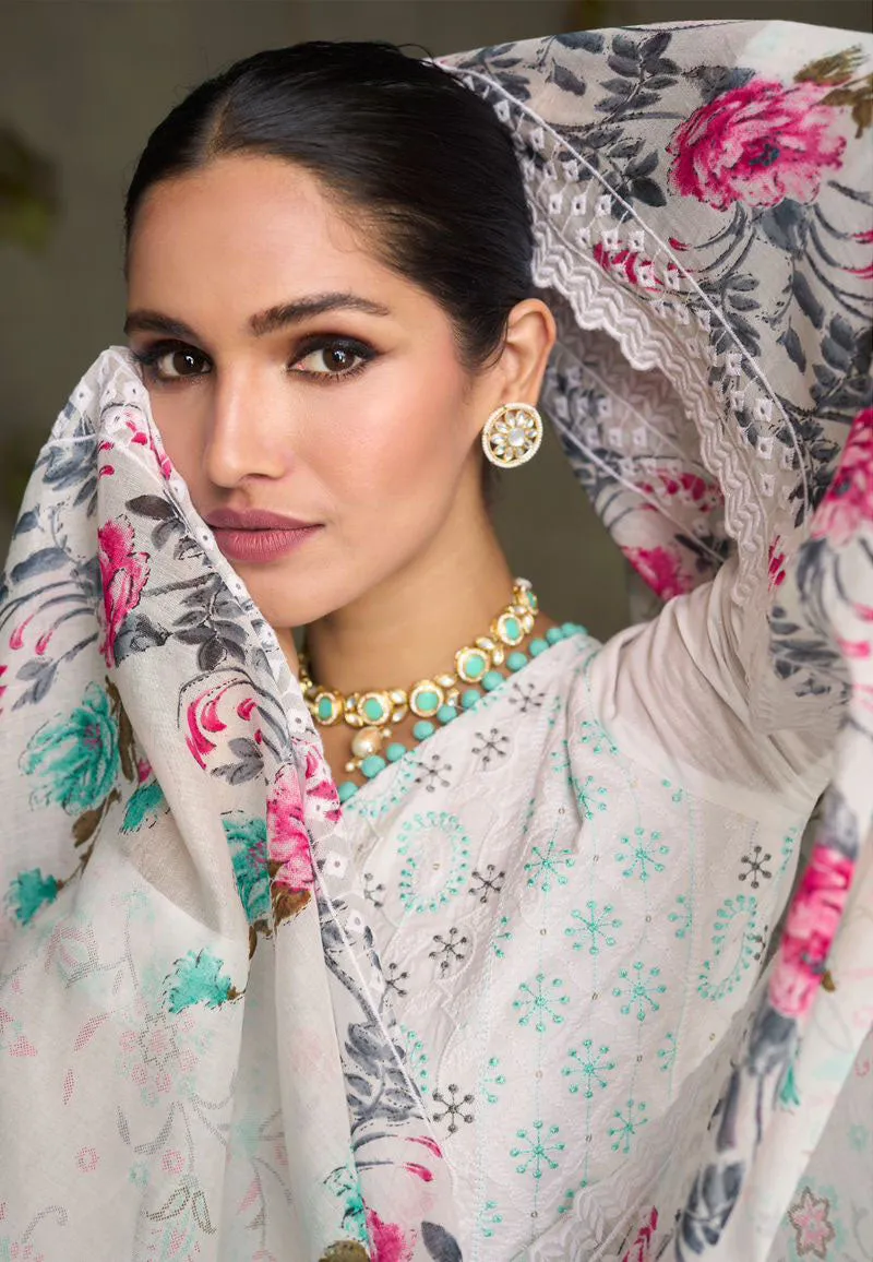 Mumtaz Arts Unstitched Embroidered Lawn Cotton Suits