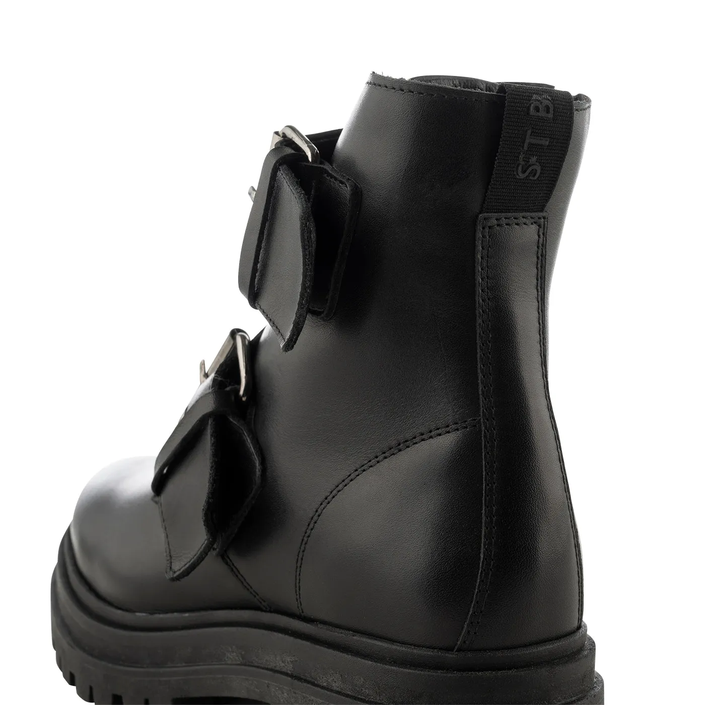 Nettie boot leather - BLACK