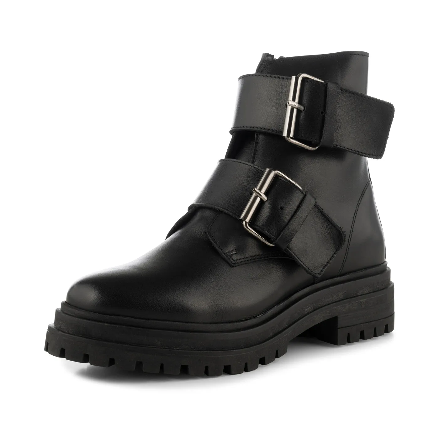 Nettie boot leather - BLACK