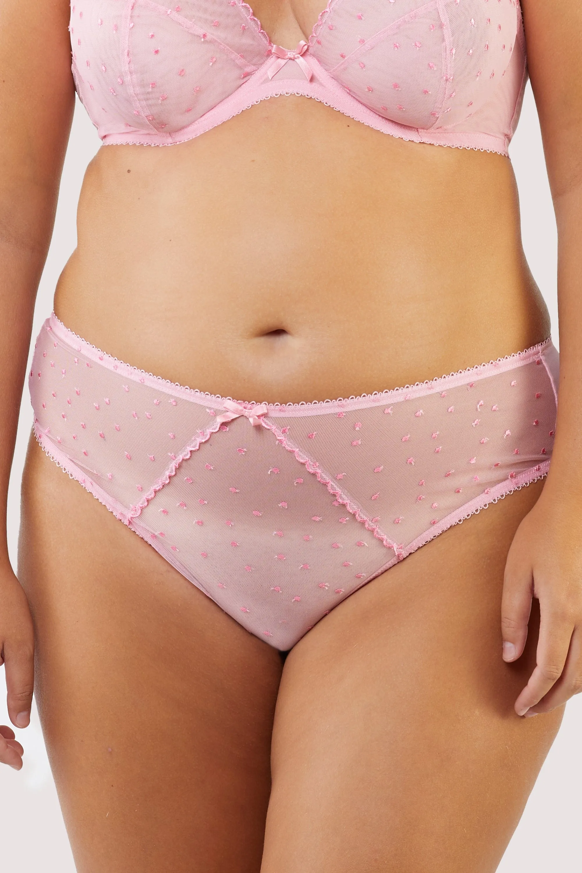 Nico Dotty Pink Sheer Mesh Highwaisted Thong
