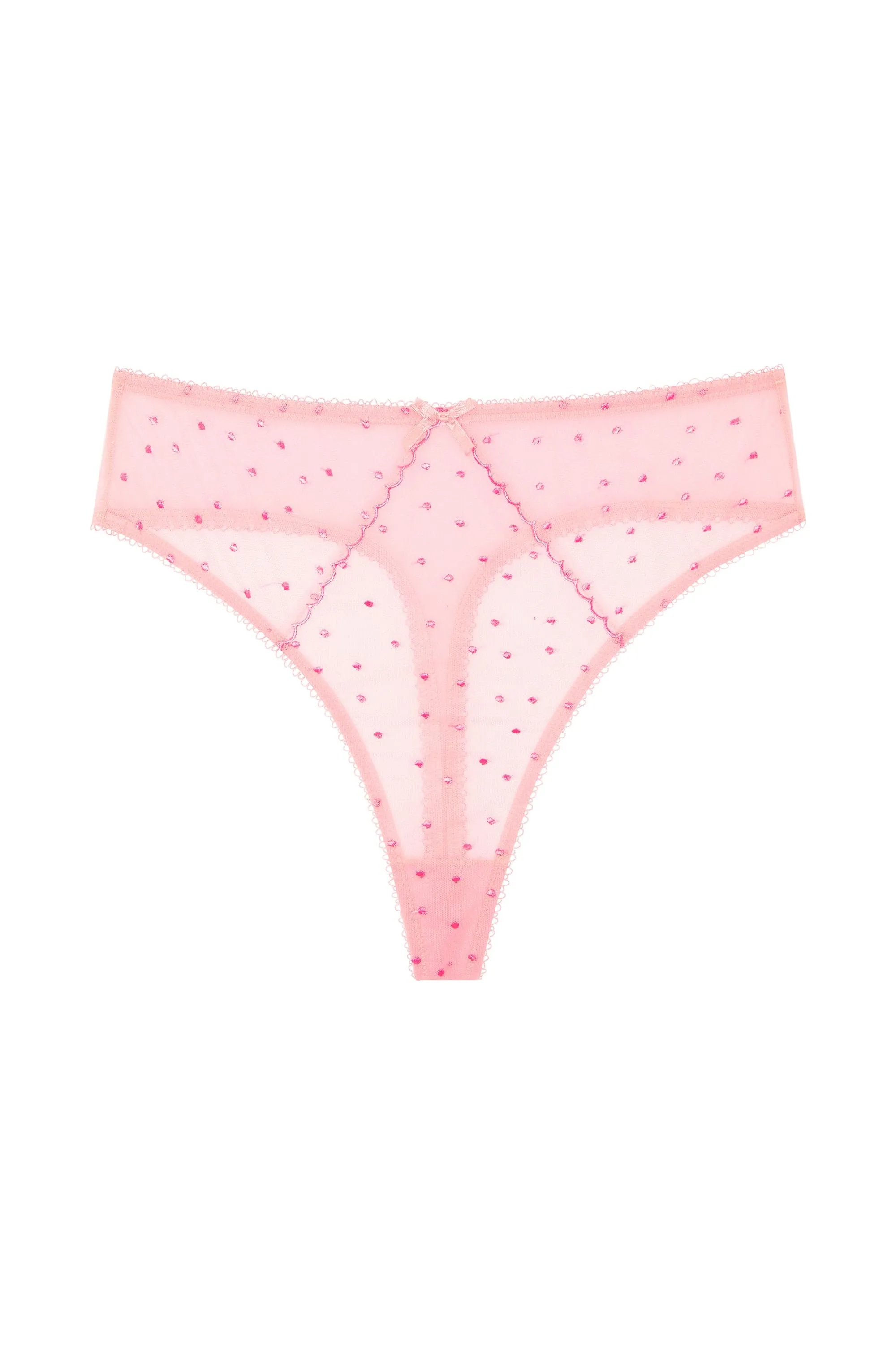 Nico Dotty Pink Sheer Mesh Highwaisted Thong