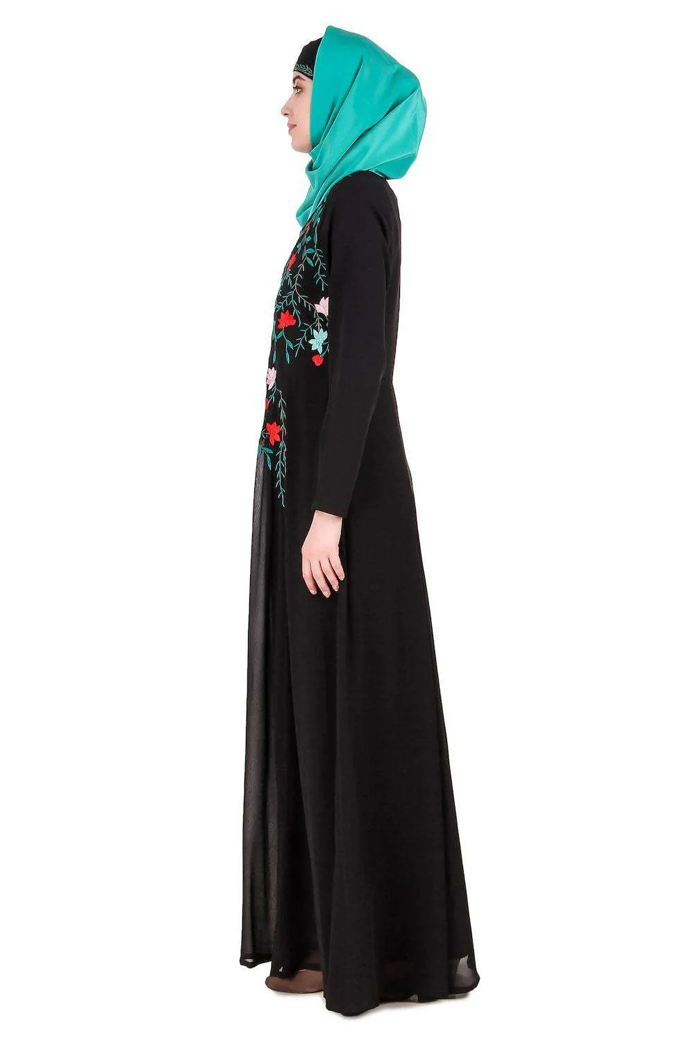 Nida & Georgette Dual Layer Anarkali Abaya