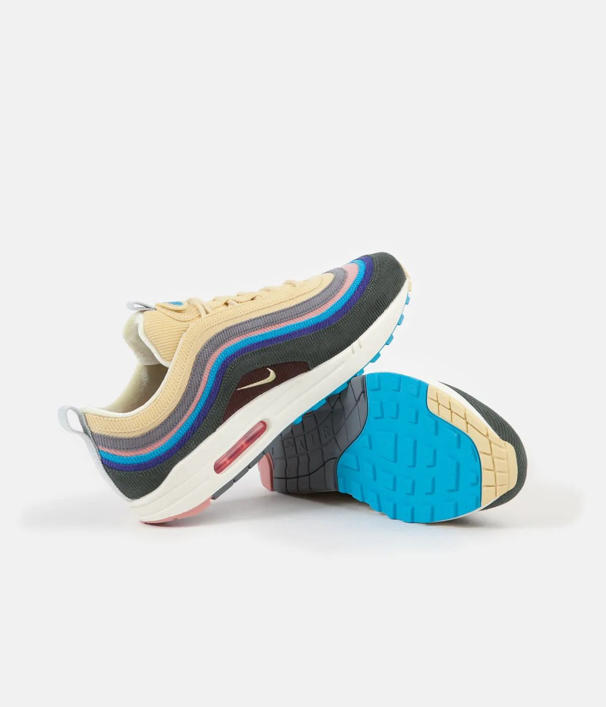 Nike Air Max 1/97 VF Sean Wotherspoon Shoes - Light Blue Fury / Lemon Wash - Vintage Green