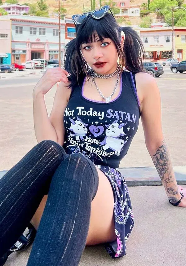Not Today Satan Lace Trim | CROPPED CAMI*