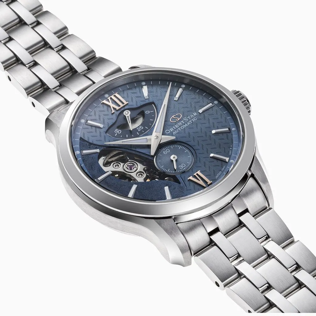Orient Star Contemporary Layered Skeleton Men's Silver Watch RE-AV0B08L00B