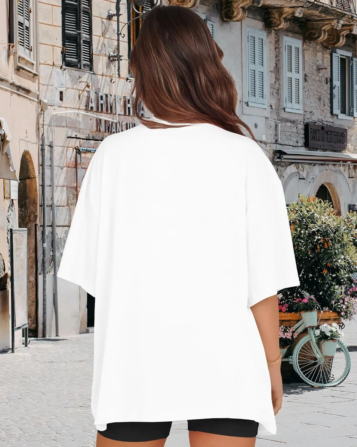 Oversized Tshirts for Women V Neck Short Sleeve Summer Casual Basic Loose Tops