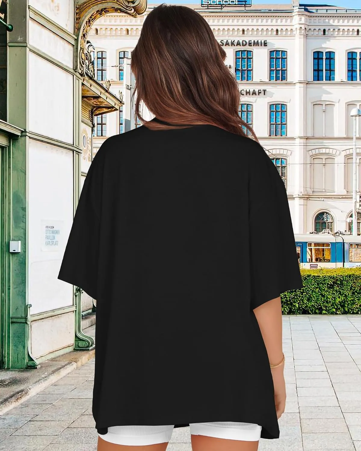 Oversized Tshirts for Women V Neck Short Sleeve Summer Casual Basic Loose Tops