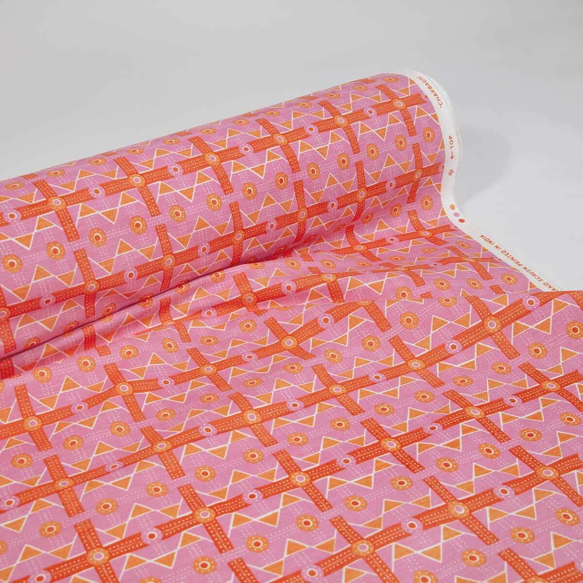 Pink Charbagh Fabric