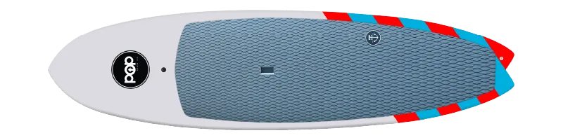 POP Board Co 9'6" Saltwater Beaver Stand Up Paddle Board SUP - Red/Blue