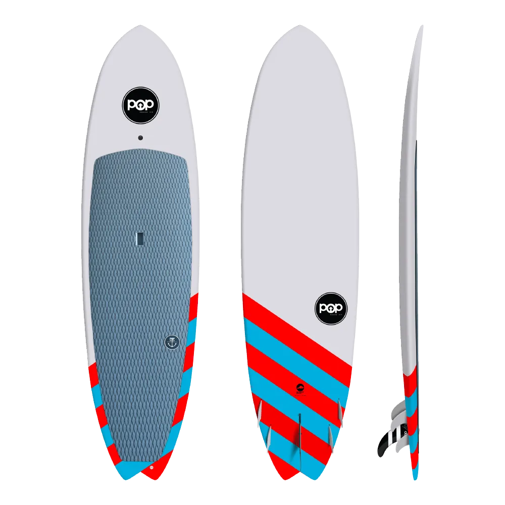 POP Board Co 9'6" Saltwater Beaver Stand Up Paddle Board SUP - Red/Blue