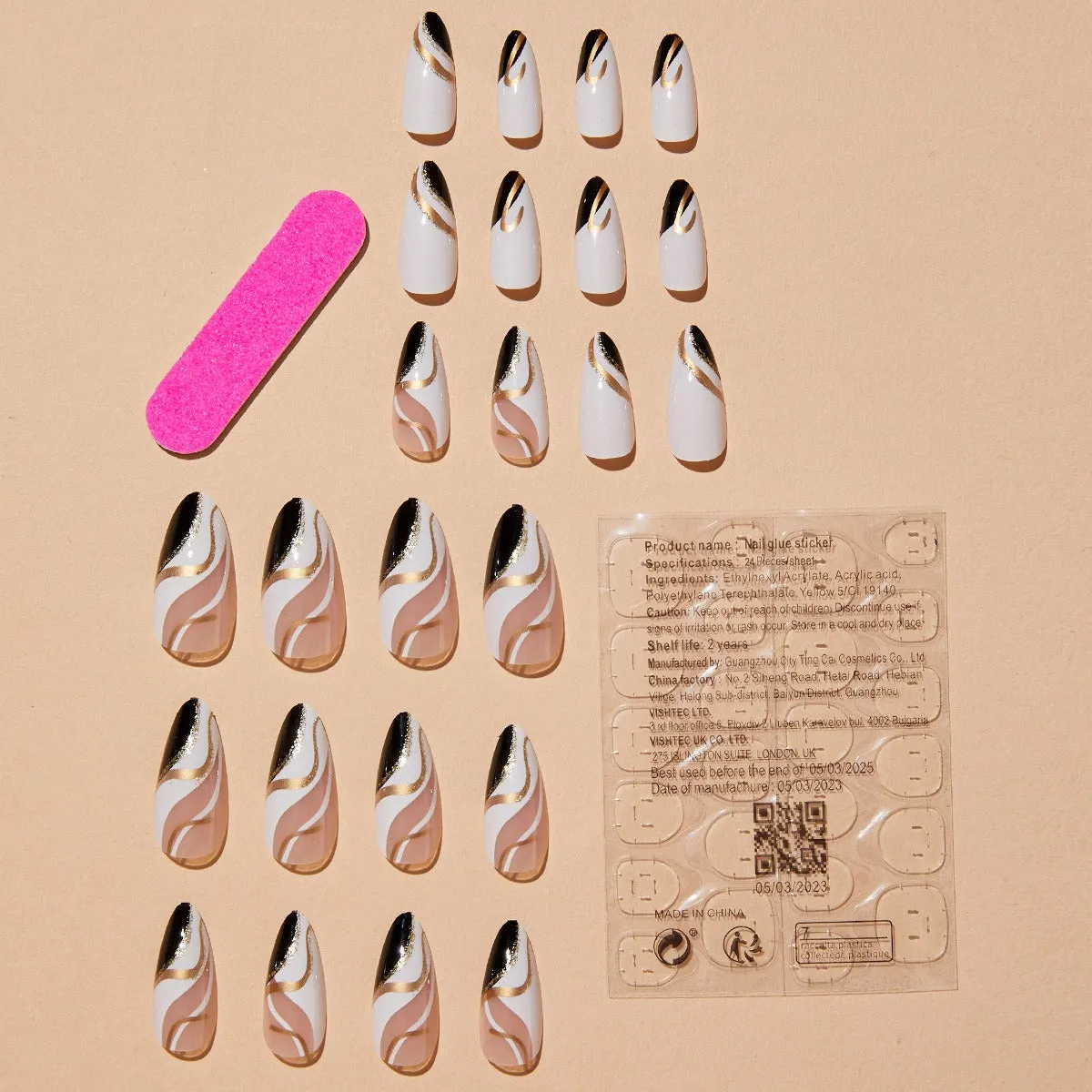Pre Order:  Almond-shaped French Edge Wearable Nails