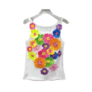 Pre Order:  Embroidered 3D Flowers Tank Top