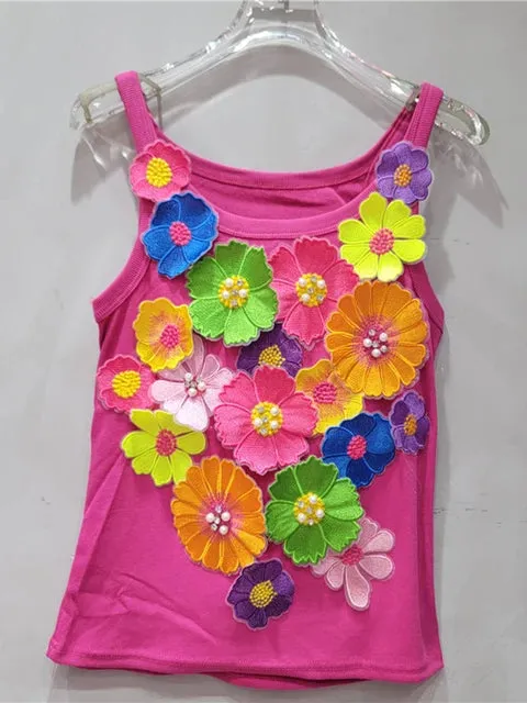 Pre Order:  Embroidered 3D Flowers Tank Top