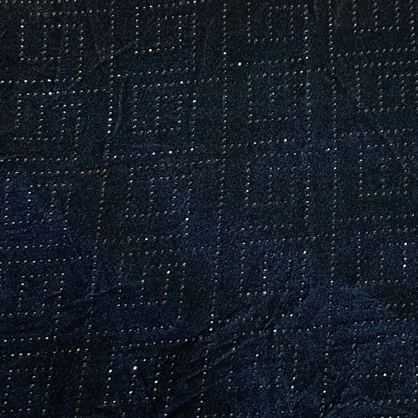 Premium Blue Abstract Swarovski Embroidery Velvet Fabric