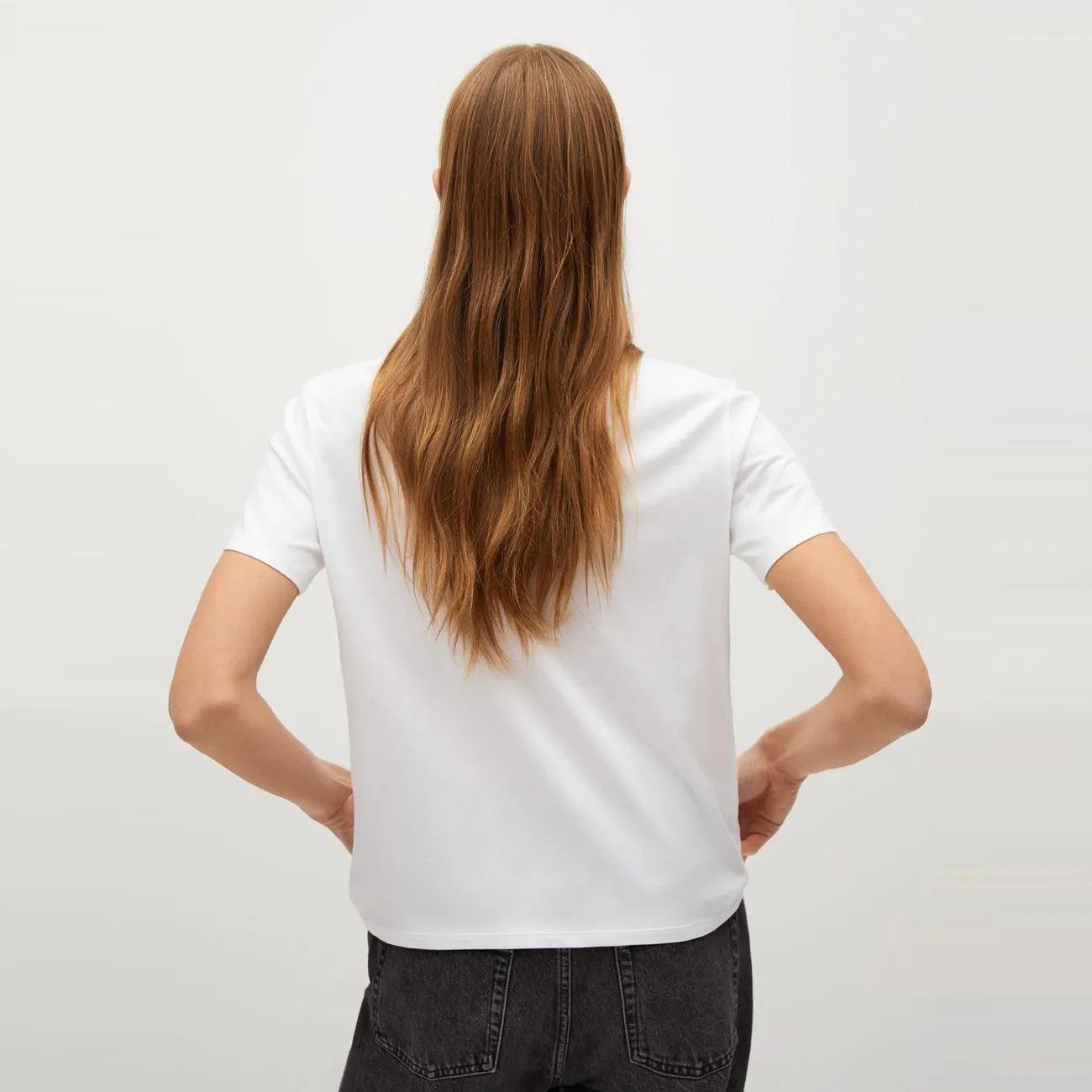 Premium Quality "Tropical" White Cotton Blend T-Shirt For Women (MN-11203)